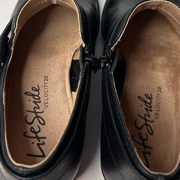 Women’s LifeStride Chelsea Style Ankle Boots Black Sz 6W Zipper Low Heel Arden - Picture 4 of 12